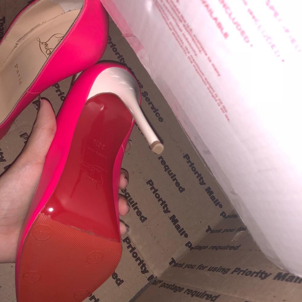 Christian Louboutin Pink and Red Heels